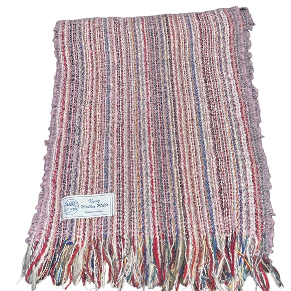 Kerry Woollen Mills Ireland 100% Lambswool Scarf Pink And Purple Toned. EUC - Picture 1 of 3